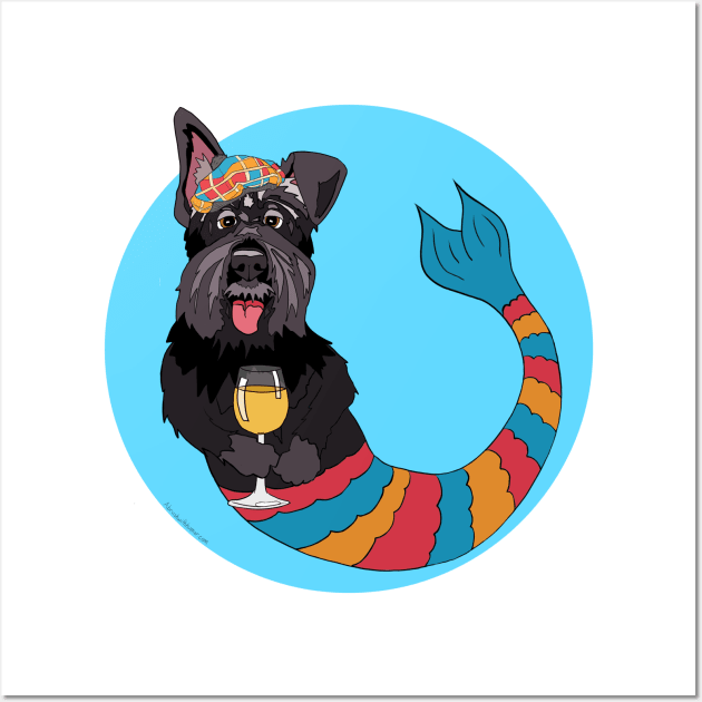Lucy the Scottie Mermutt Wall Art by abrushwithhumor